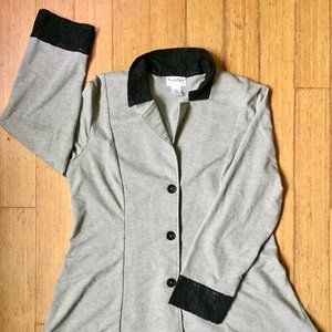 XL NorthStyle knit blazer with lace accents